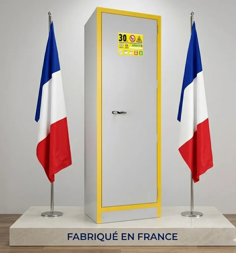 [3034E] Armoire de sécurité pour produit inflammable 30 minutes.Capacité de stockage 130 Litres Capacité totale de rétention 38 Litres