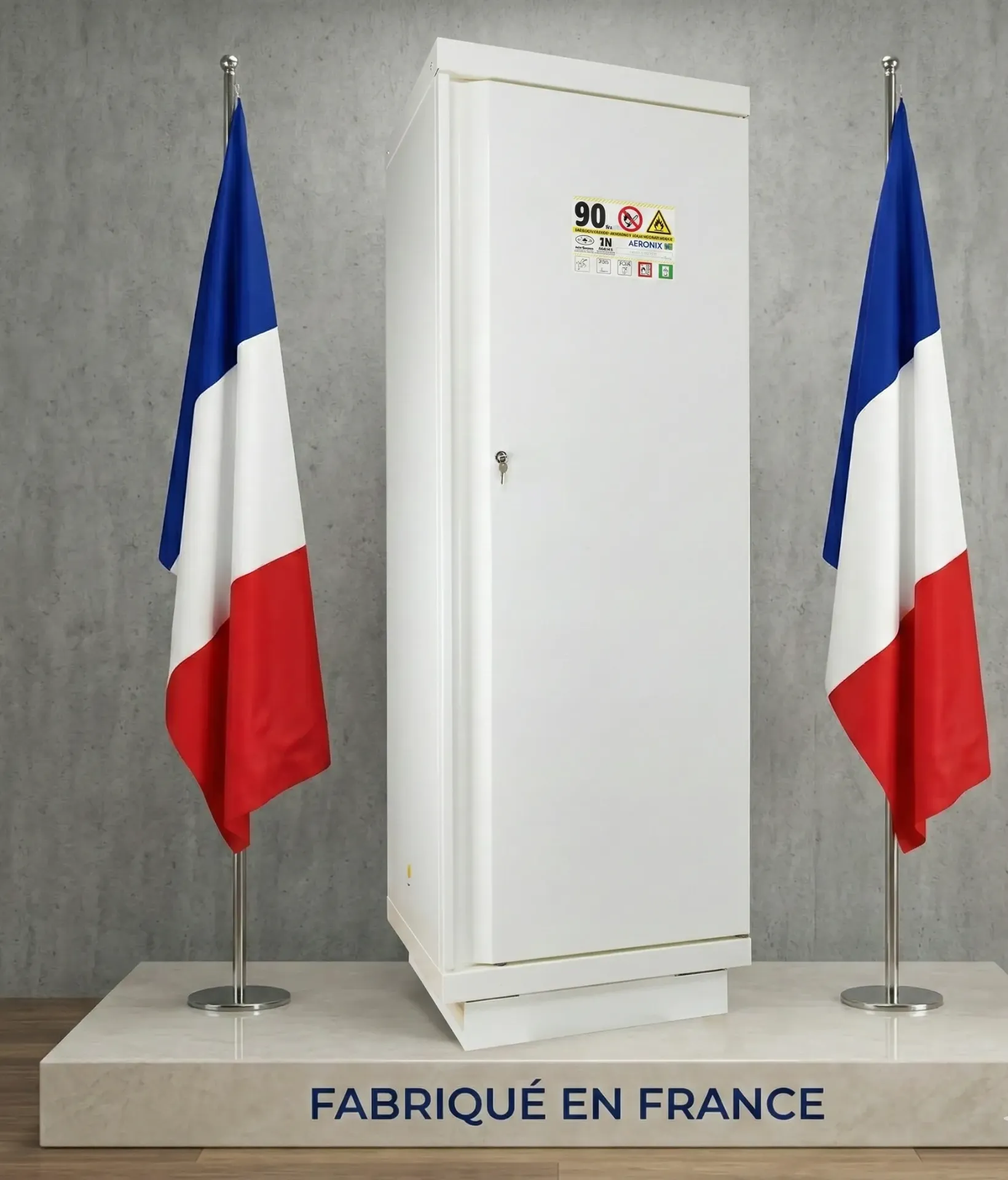 [794E] Armoire de sécurité pour produit inflammable 90 minutes. Capacité de stockage 130 Litres Capacité totale de rétention 38 Litres